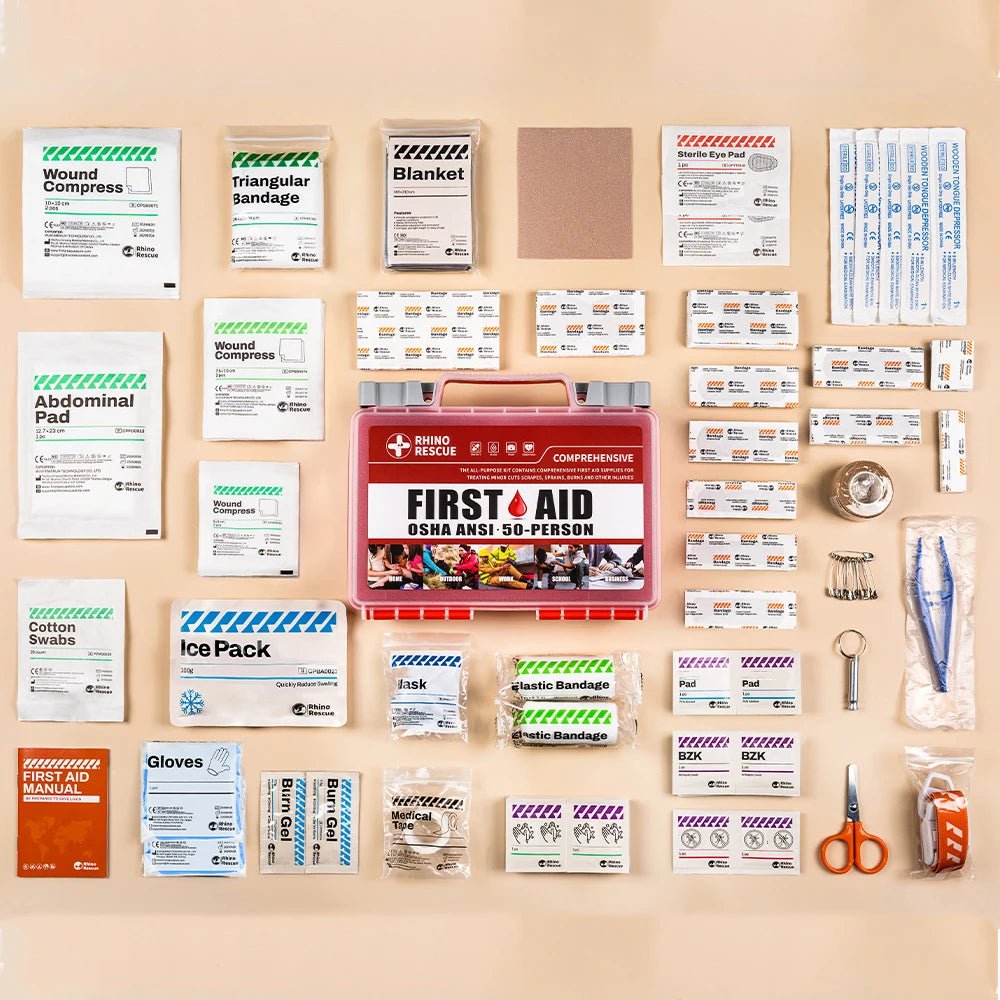 Rhino Rescue First Aid Kit: Home, Office, School, Car, Outdoor, Travel - silverfoxgoods